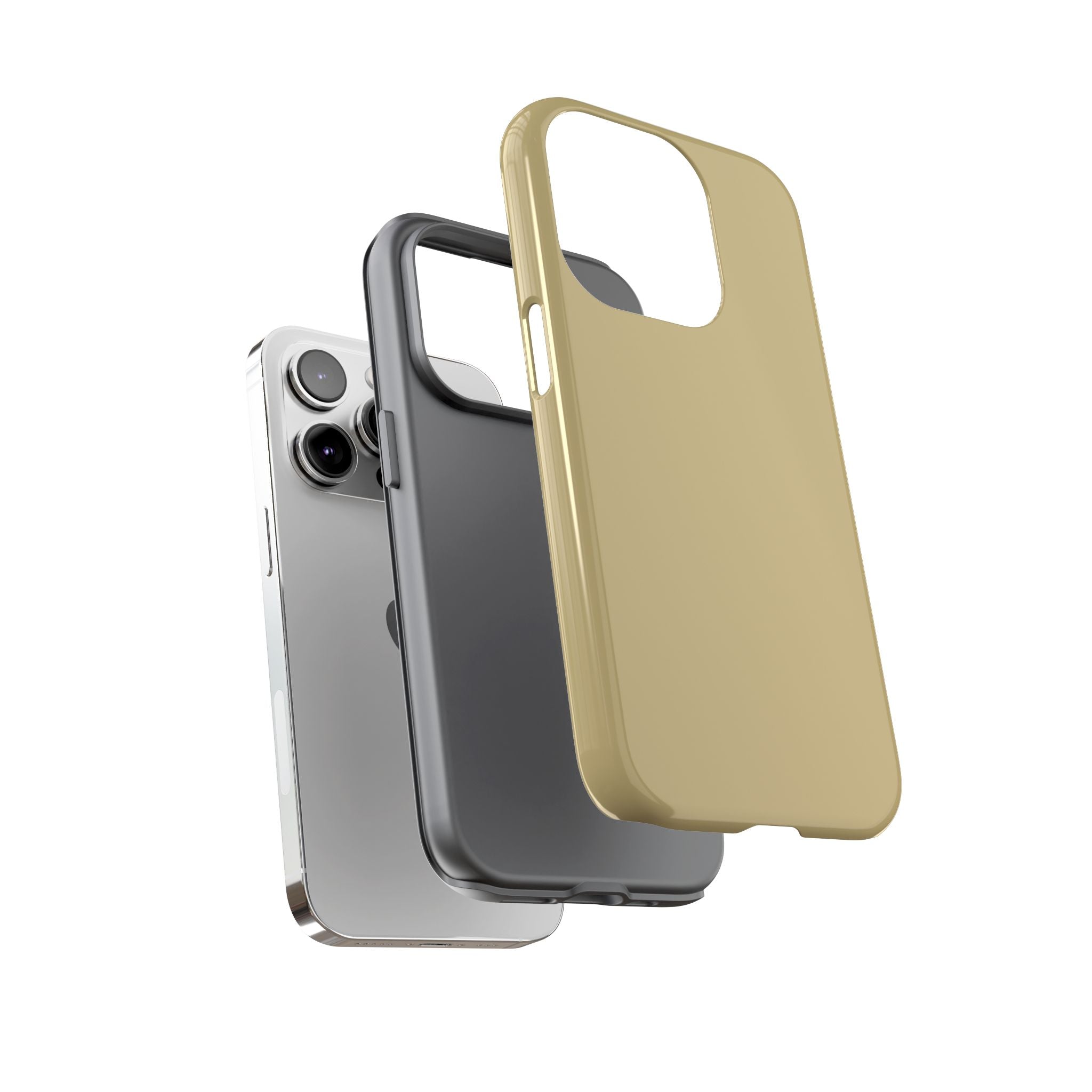 Tough iPhone Case (Gold Matte/Glossy) - Shockproof Durable Protective Cover