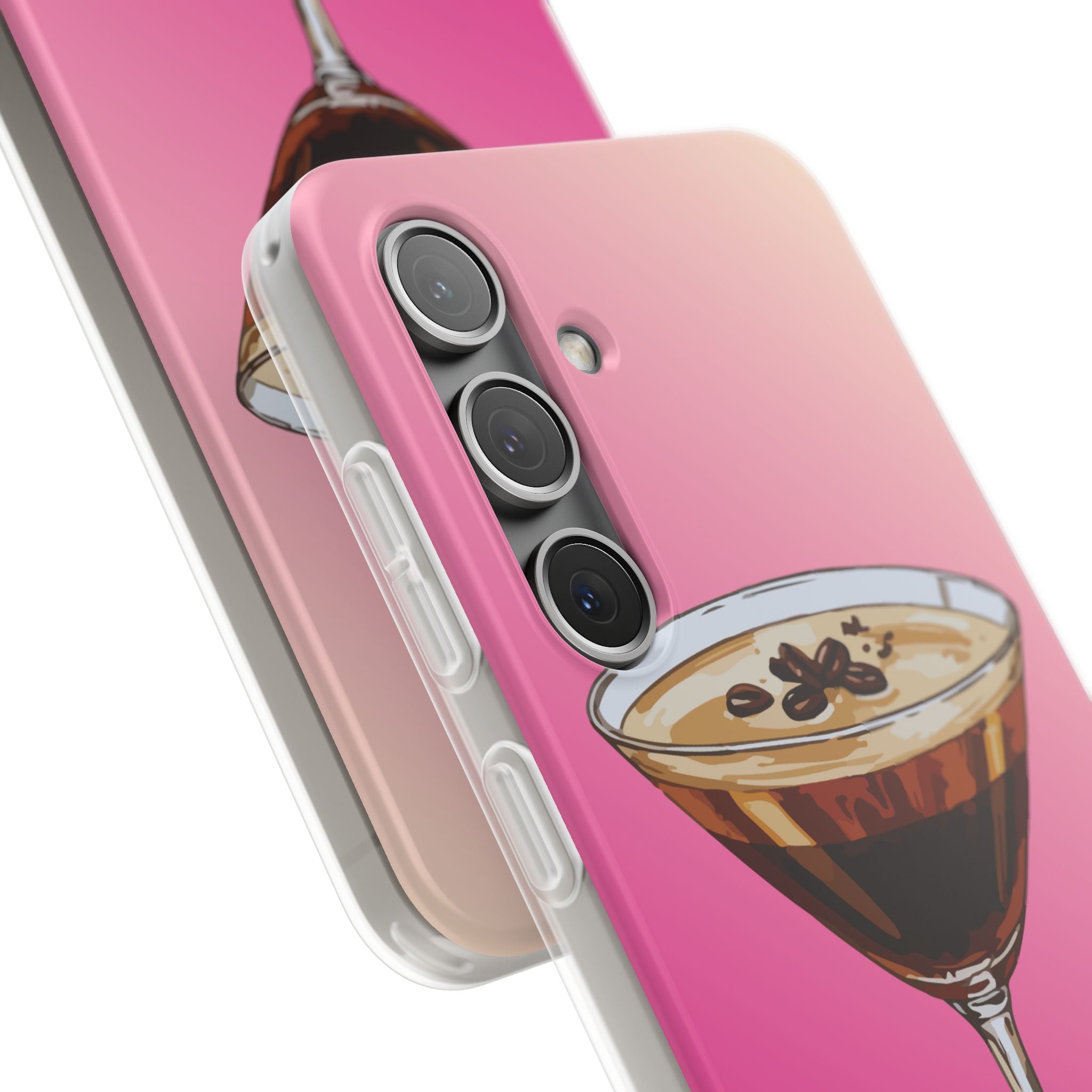 Espresso Martini Phone Case (Pink) - Stylish Cocktail iPhone 17/16/15 & Samsung A24