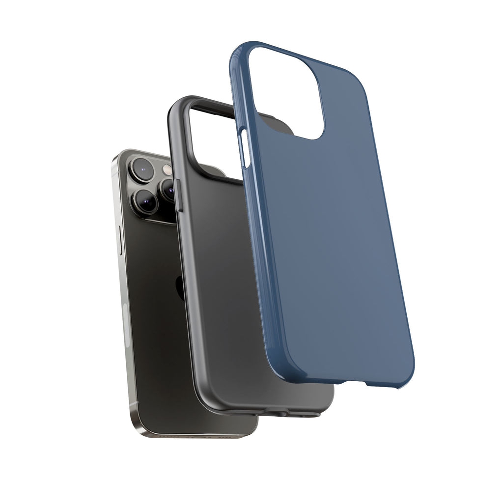 Tough iPhone Case (Deep Blue Matte/Glossy) - Shockproof Durable Protective Cover