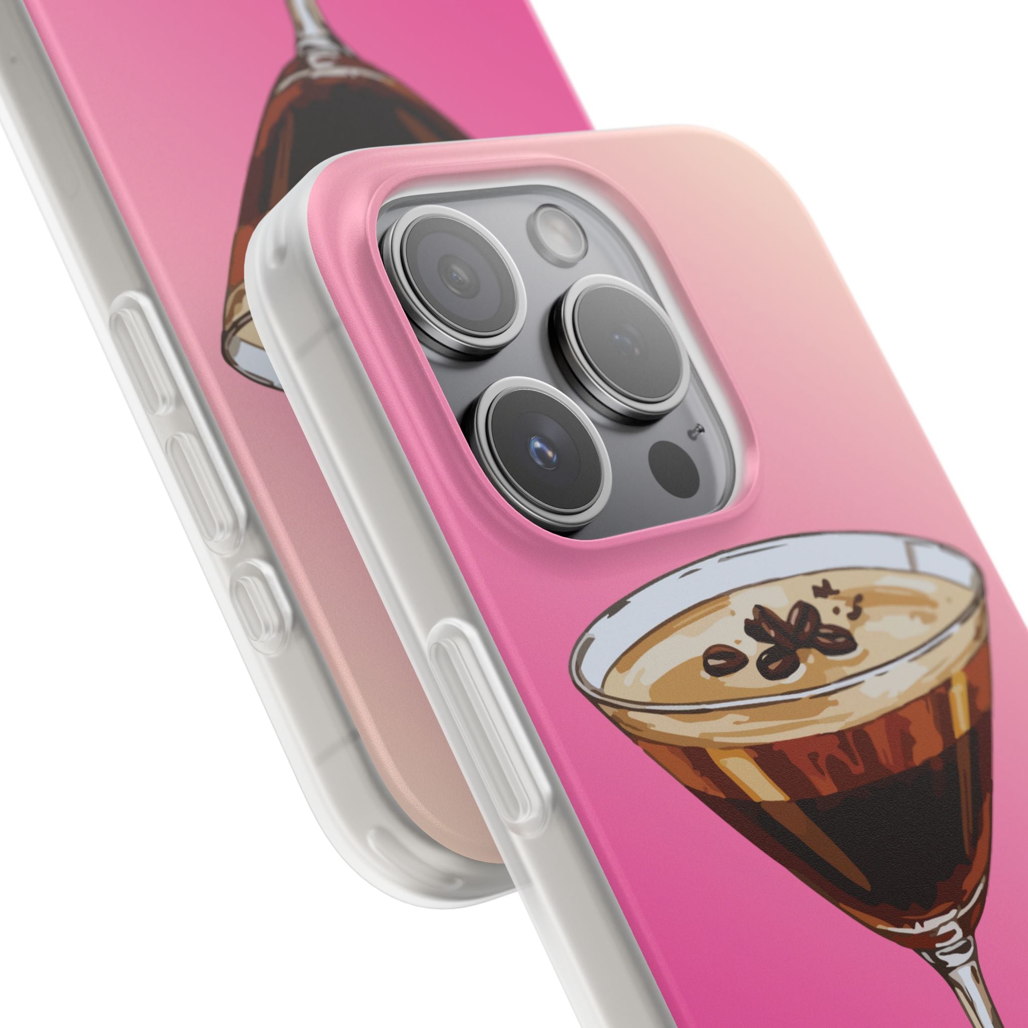 Espresso Martini Phone Case (Pink) - Stylish Cocktail iPhone 17/16/15 & Samsung A24