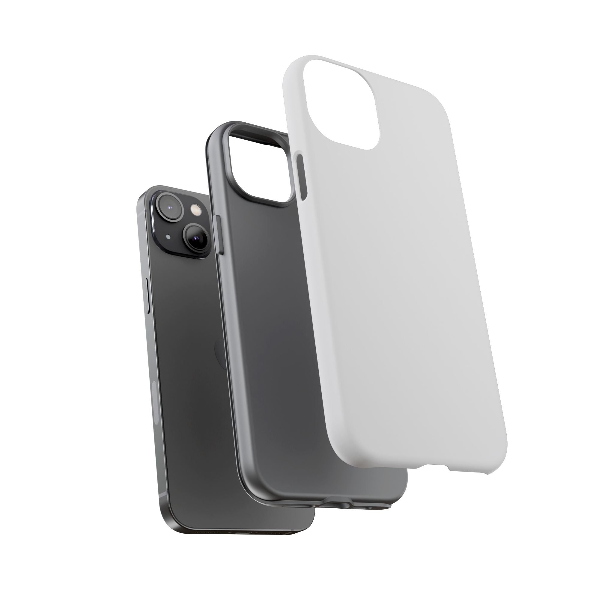 Tough iPhone Case (Silver Matte/Glossy) - Shockproof Durable Protective Cover