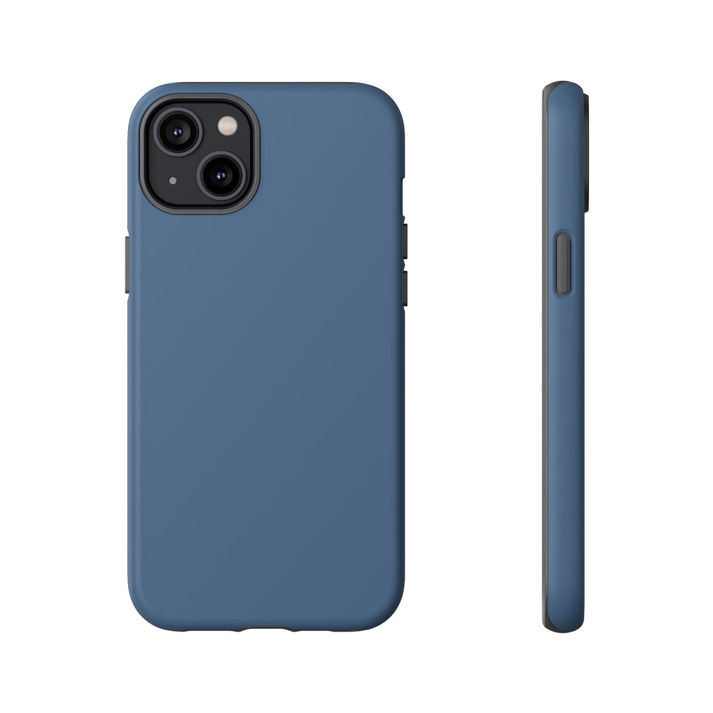 Tough iPhone Case (Deep Blue Matte/Glossy) - Shockproof Durable Protective Cover