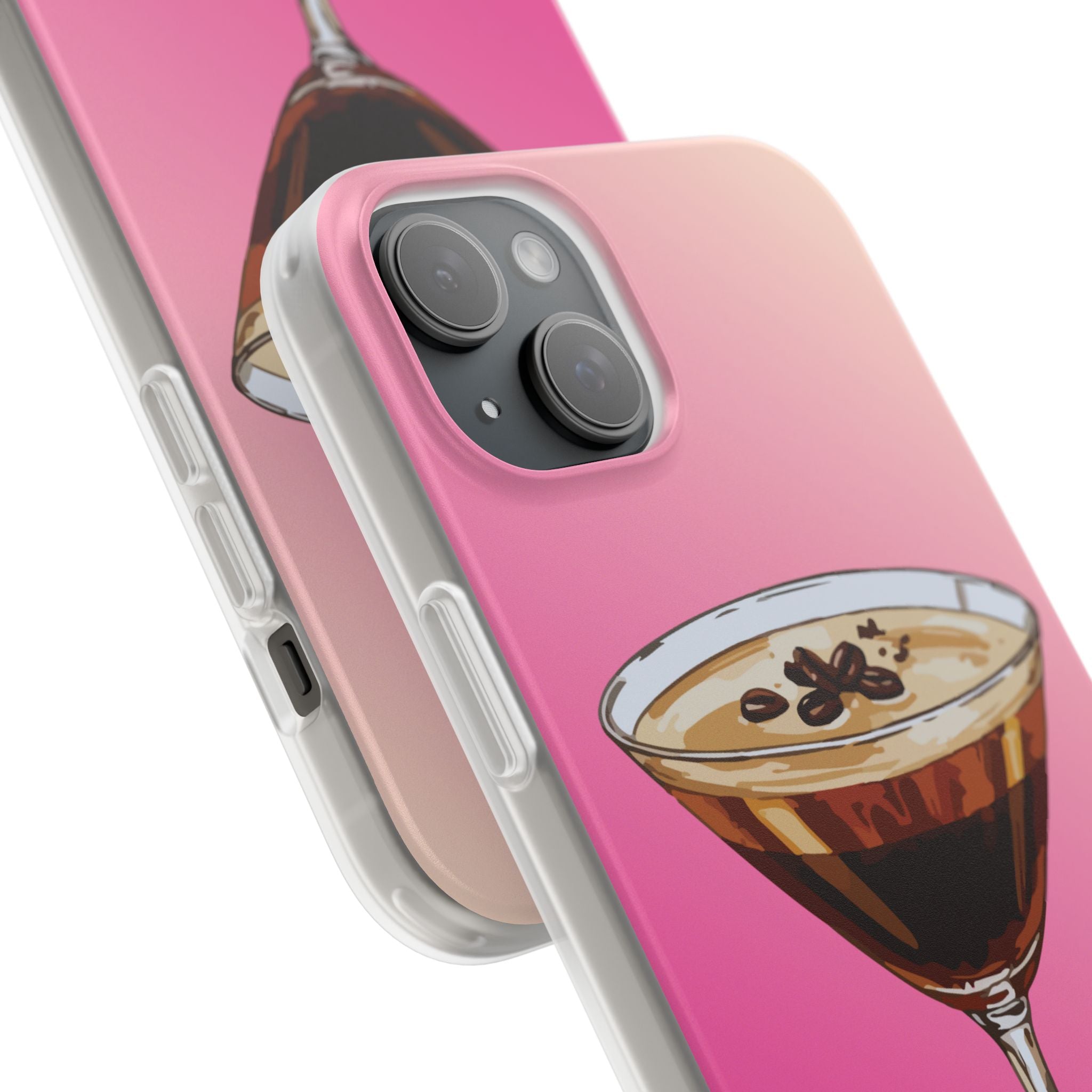 Espresso Martini Phone Case (Pink) - Stylish Cocktail iPhone 17/16/15 & Samsung A24