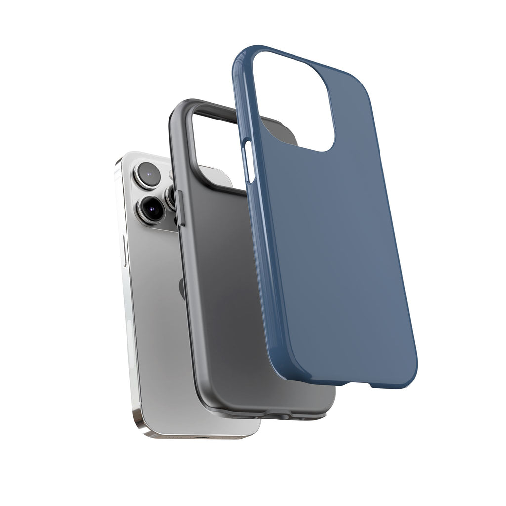 Tough iPhone Case (Deep Blue Matte/Glossy) - Shockproof Durable Protective Cover