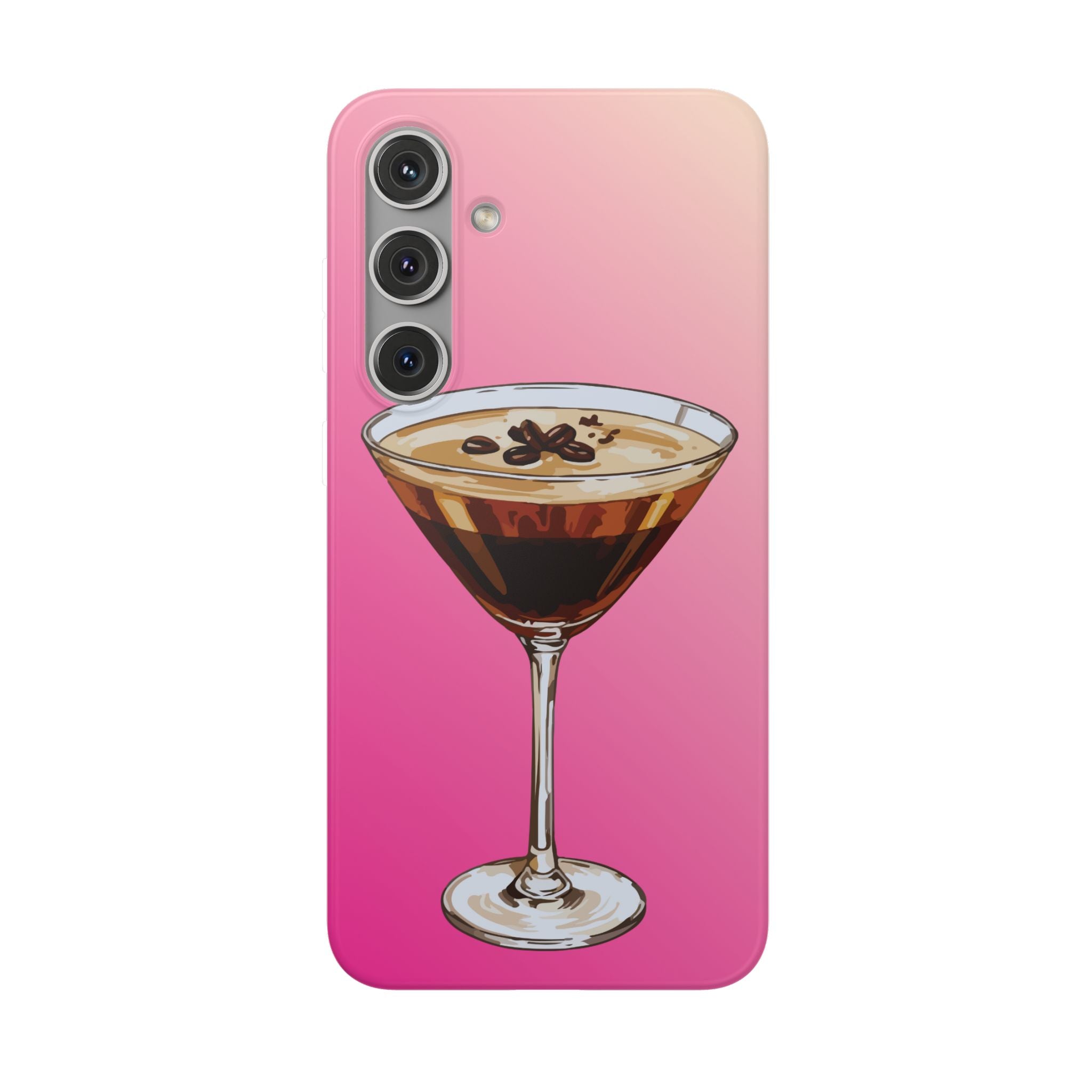 Espresso Martini Phone Case (Pink) - Stylish Cocktail iPhone 17/16/15 & Samsung A24