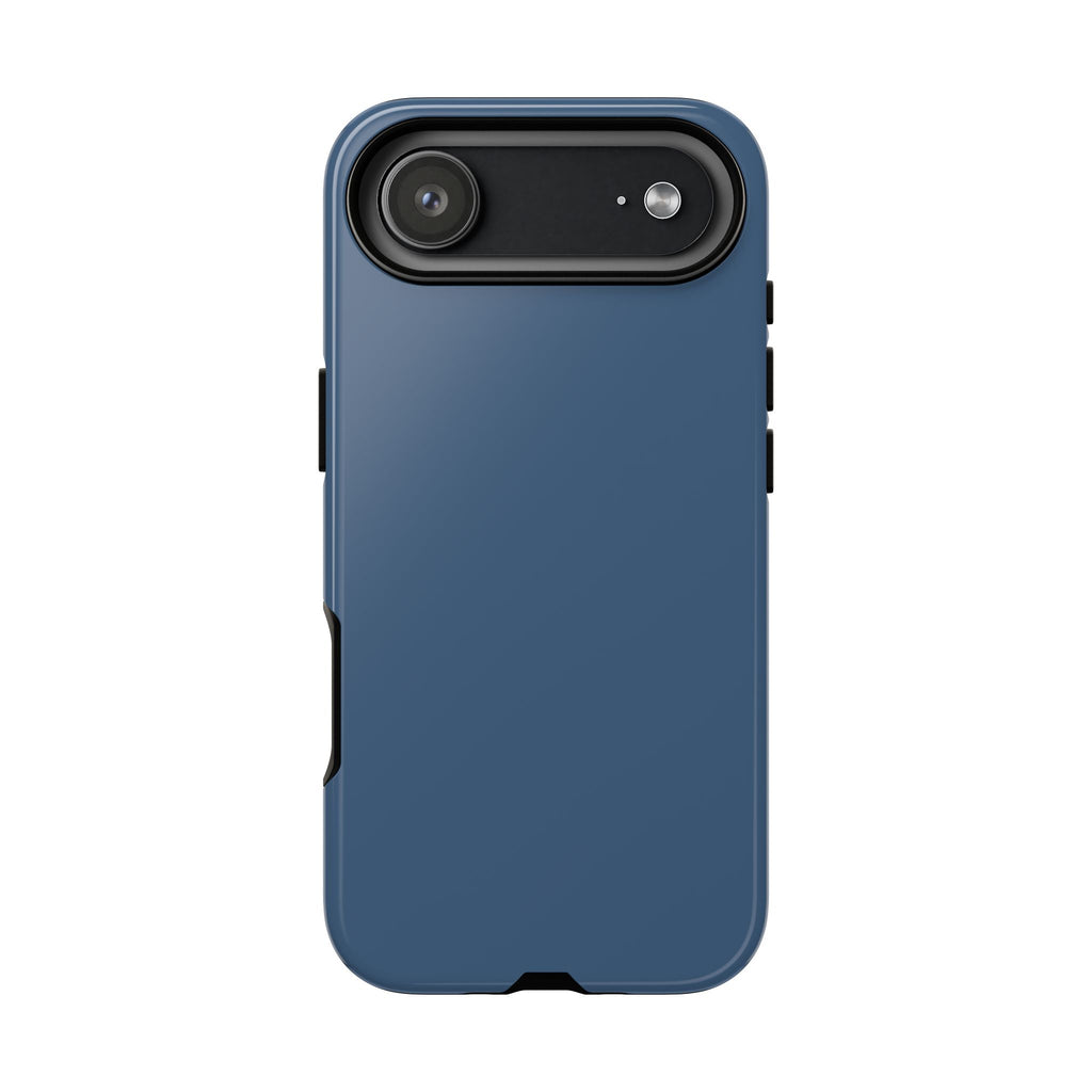 Tough iPhone Case (Deep Blue Matte/Glossy) - Shockproof Durable Protective Cover