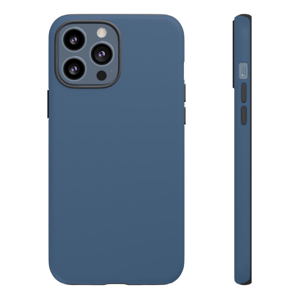 Tough iPhone Case (Deep Blue Matte/Glossy) - Shockproof Durable Protective Cover