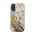 White Gold Marble Phone Case - iPhone 17/16/15 & Samsung A24