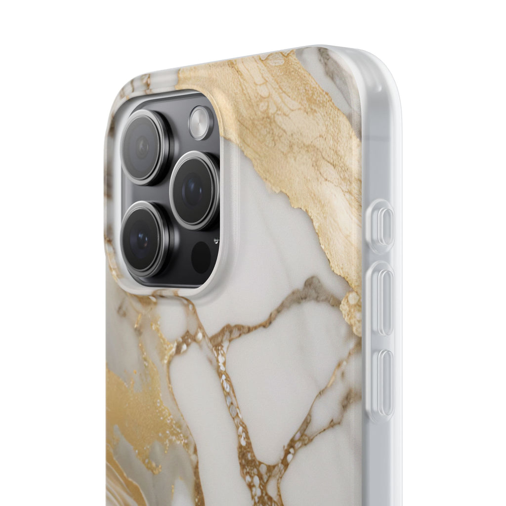 White Gold Marble Phone Case - iPhone 17/16/15 & Samsung A24