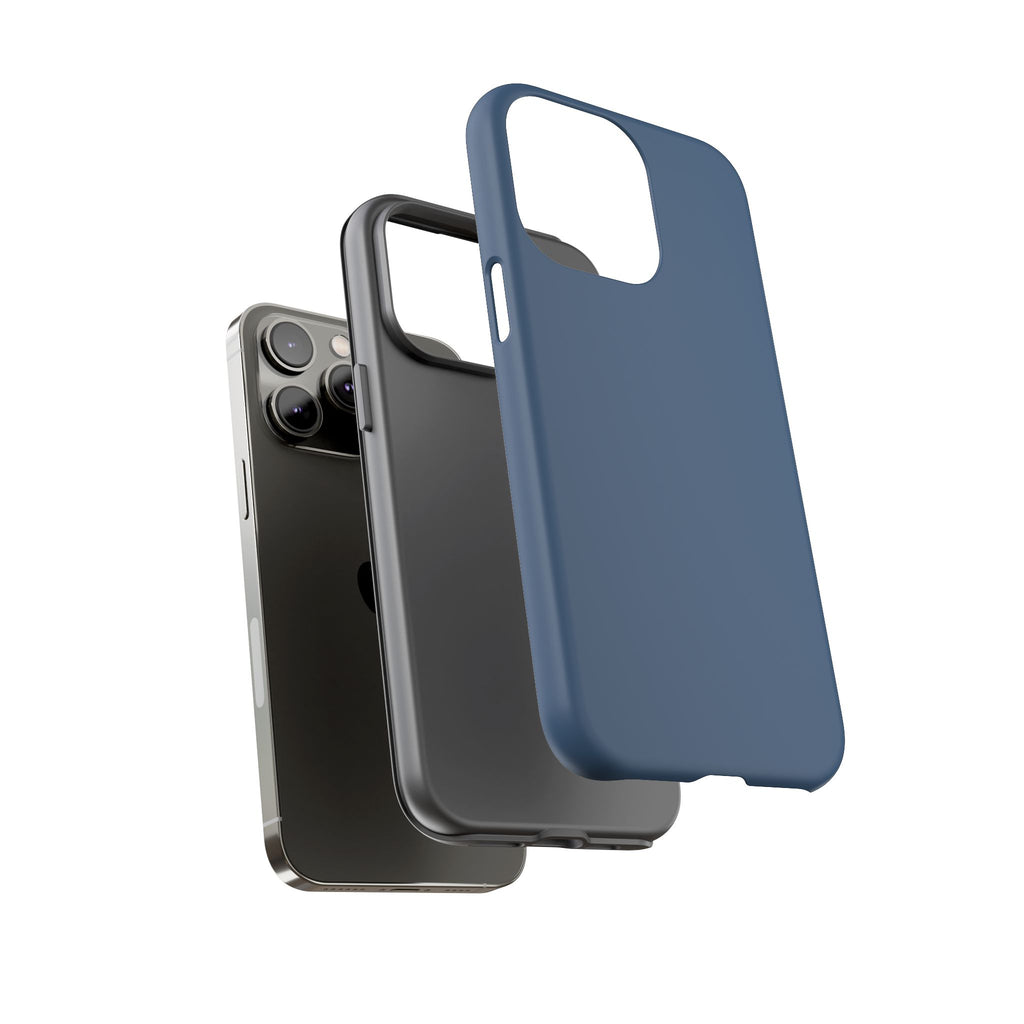 Tough iPhone Case (Deep Blue Matte/Glossy) - Shockproof Durable Protective Cover