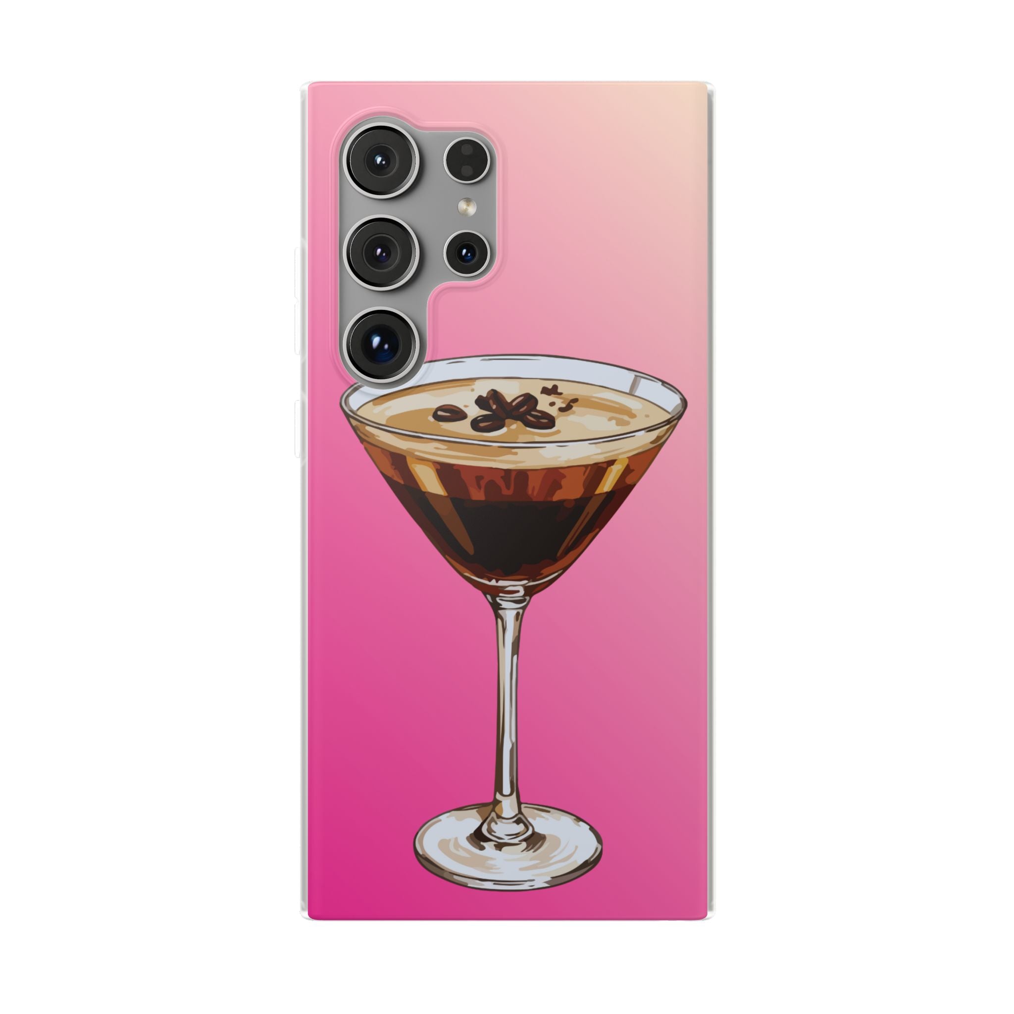 Espresso Martini Phone Case (Pink) - Stylish Cocktail iPhone 17/16/15 & Samsung A24