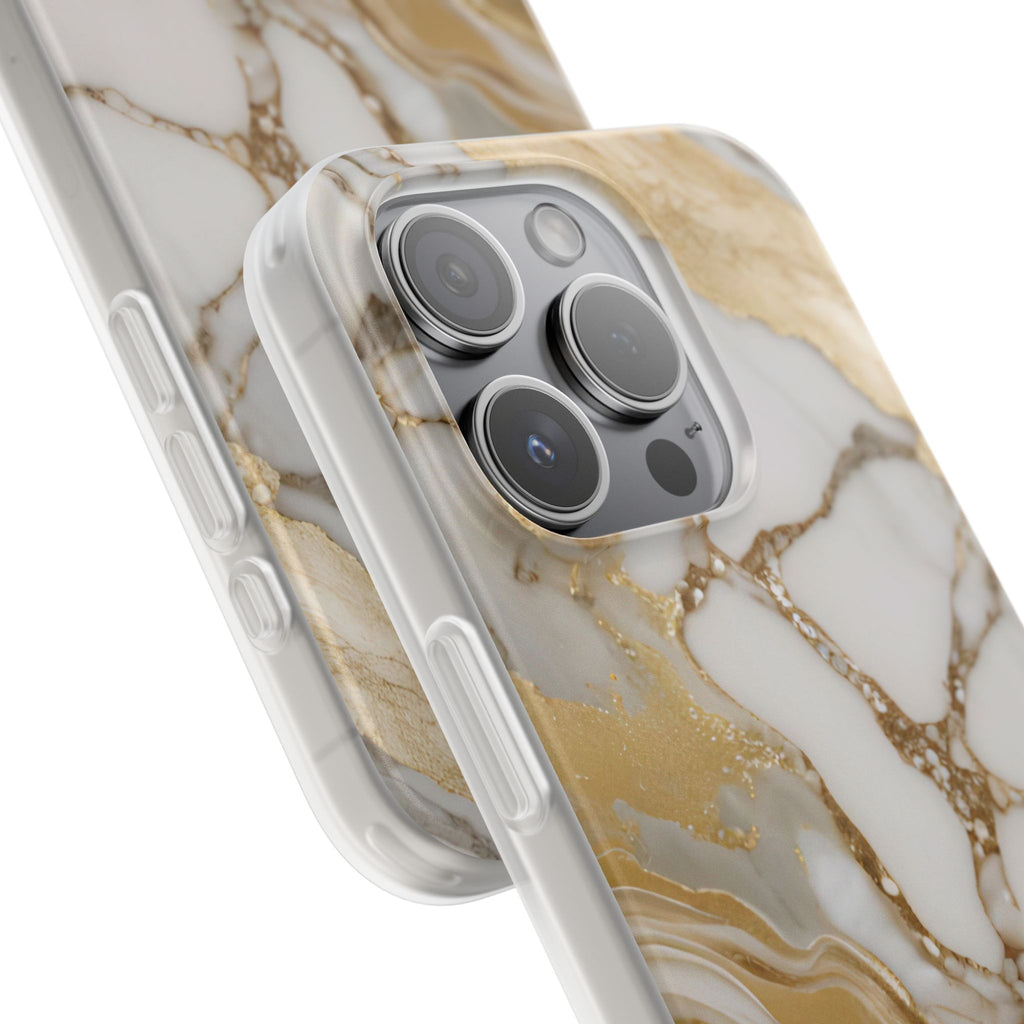White Gold Marble Phone Case - iPhone 17/16/15 & Samsung A24