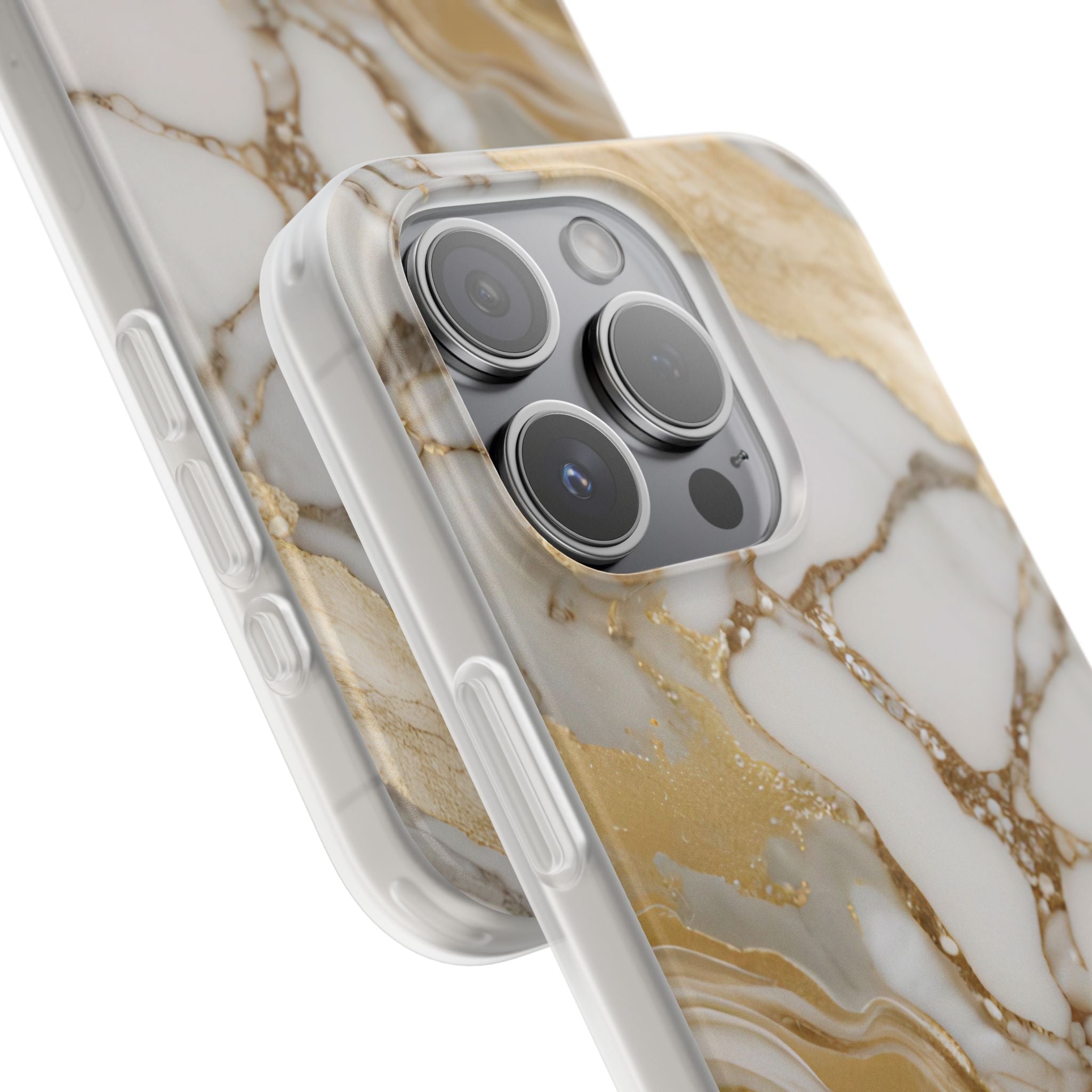 White Gold Marble Phone Case - iPhone 17/16/15 & Samsung A24