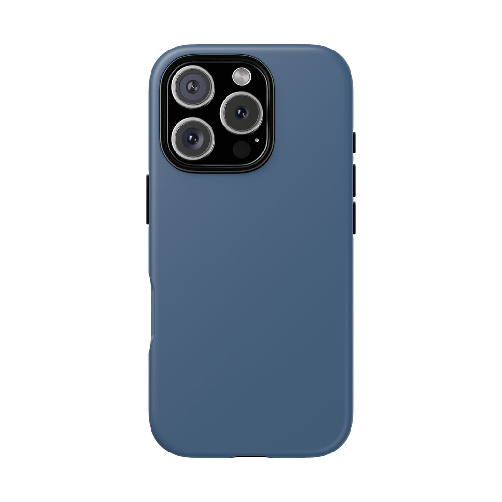 Tough iPhone Case (Deep Blue Matte/Glossy) - Shockproof Durable Protective Cover