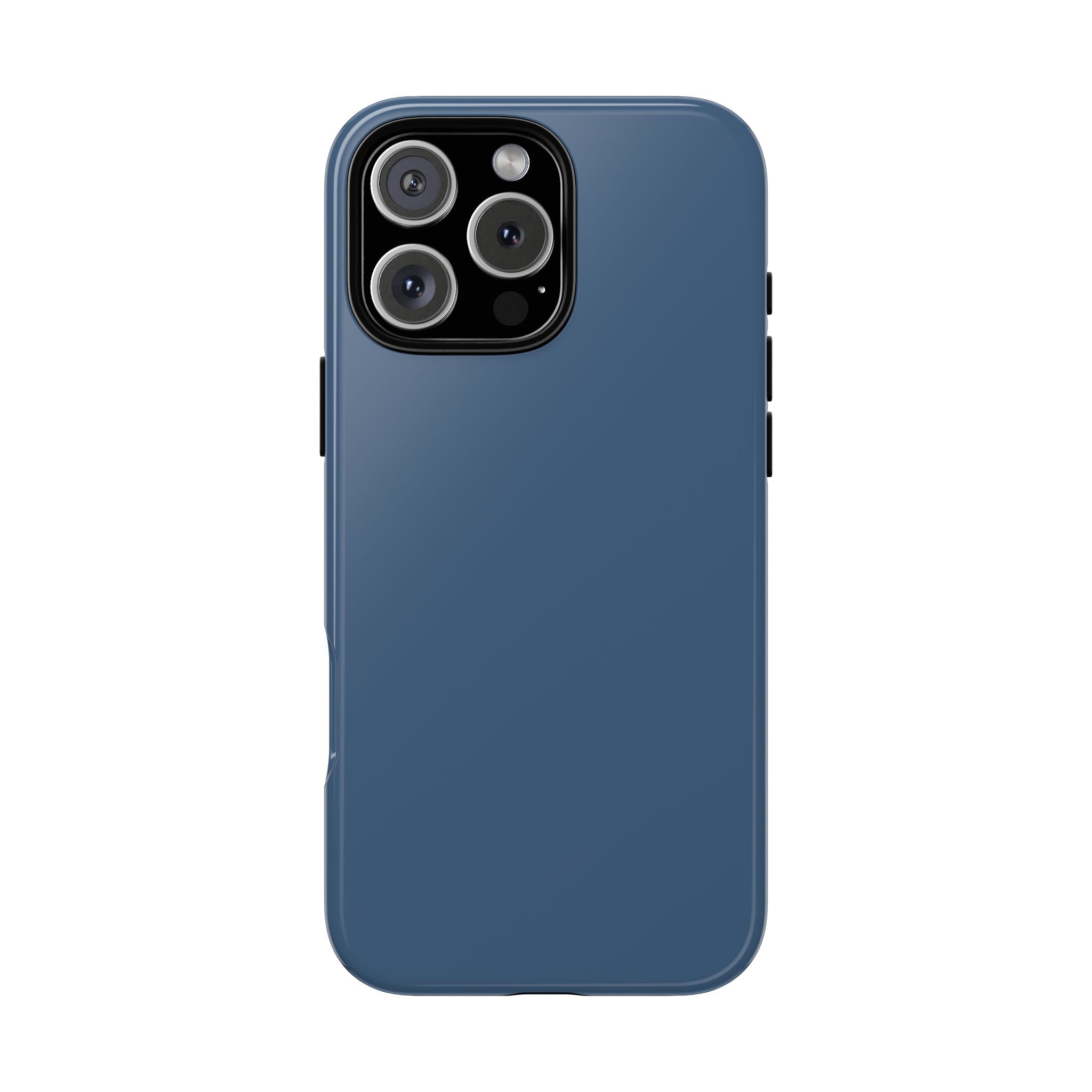Tough iPhone Case (Deep Blue Matte/Glossy) - Shockproof Durable Protective Cover