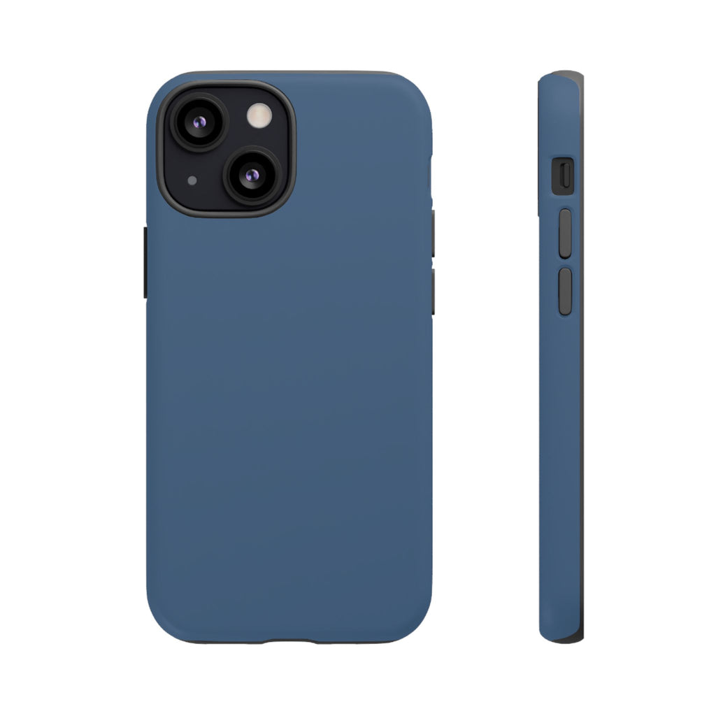 Tough iPhone Case (Deep Blue Matte/Glossy) - Shockproof Durable Protective Cover