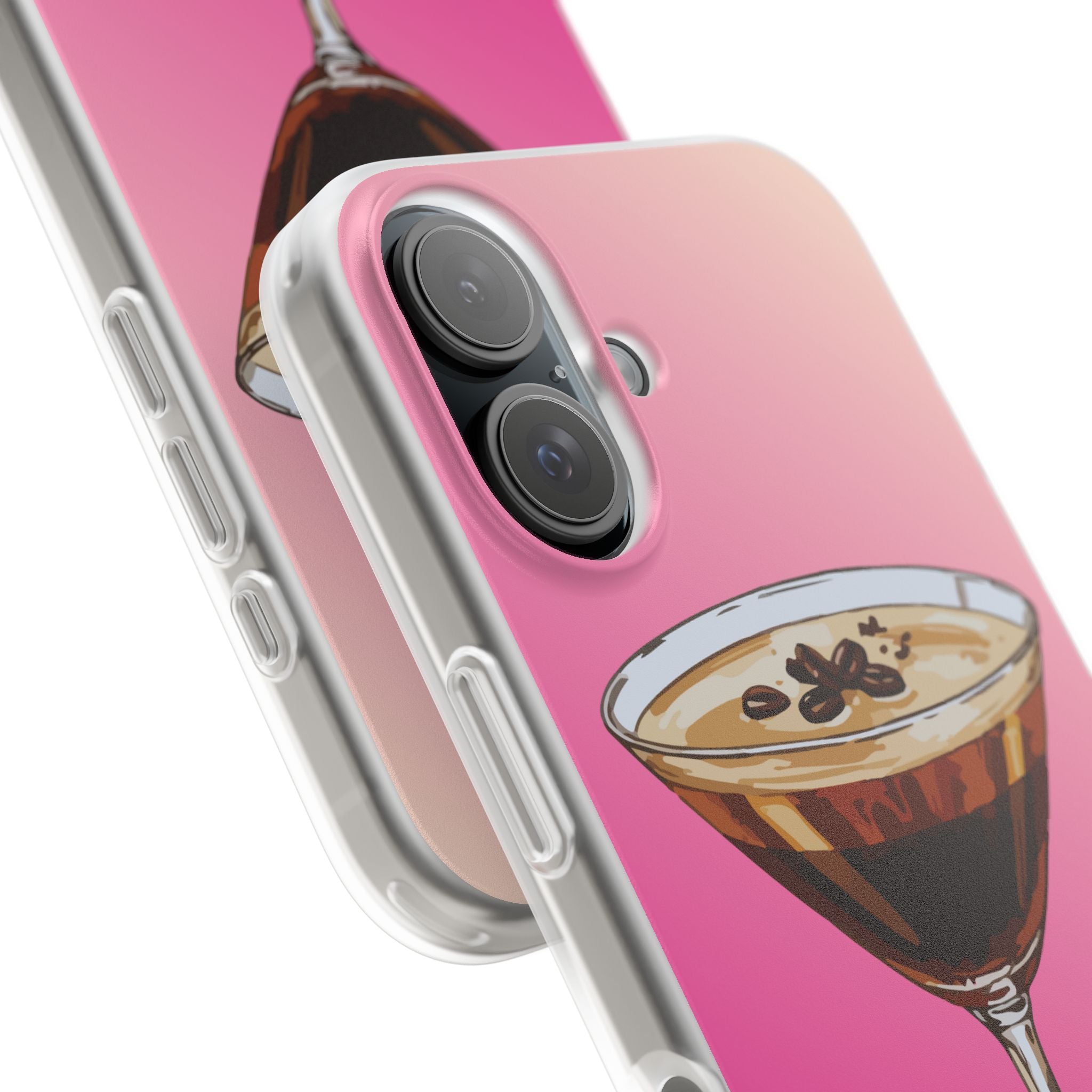 Espresso Martini Phone Case (Pink) - Stylish Cocktail iPhone 17/16/15 & Samsung A24