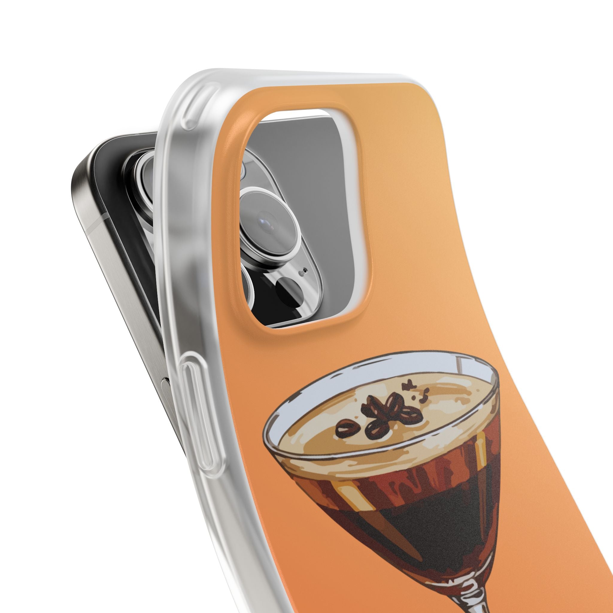 Espresso Martini Phone Case (Orange) - Stylish Cocktail iPhone 17/16/15 & Samsung A24