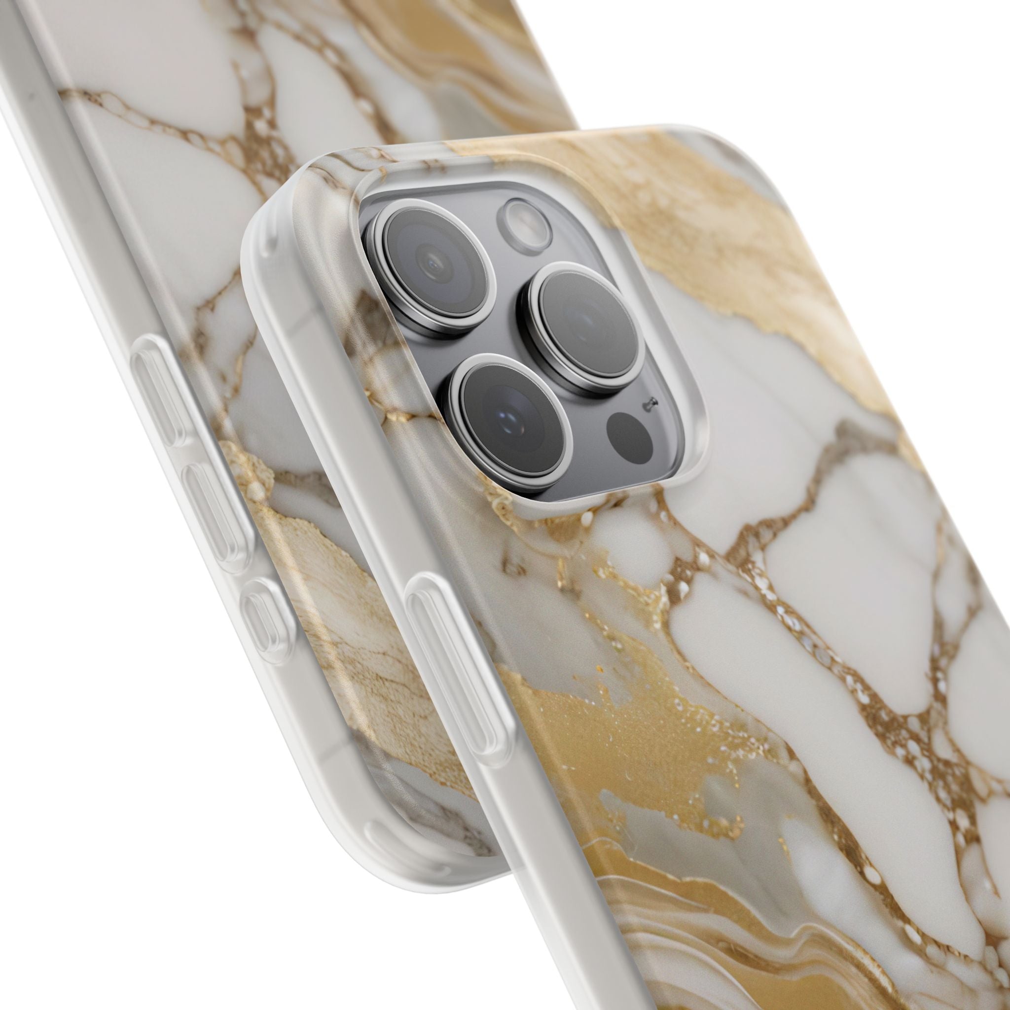 White Gold Marble Phone Case - iPhone 17/16/15 & Samsung A24