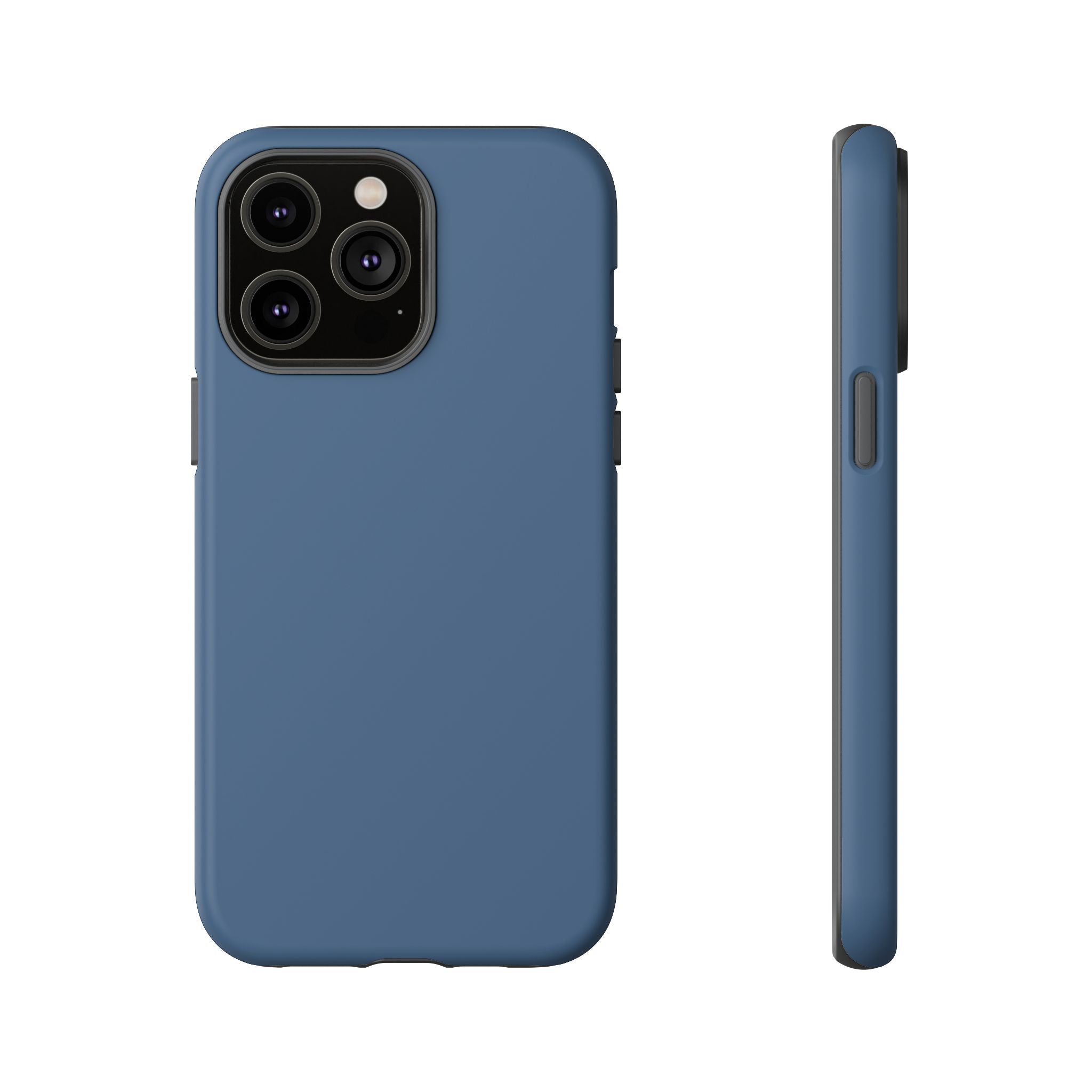 Tough iPhone Case (Deep Blue Matte/Glossy) - Shockproof Durable Protective Cover