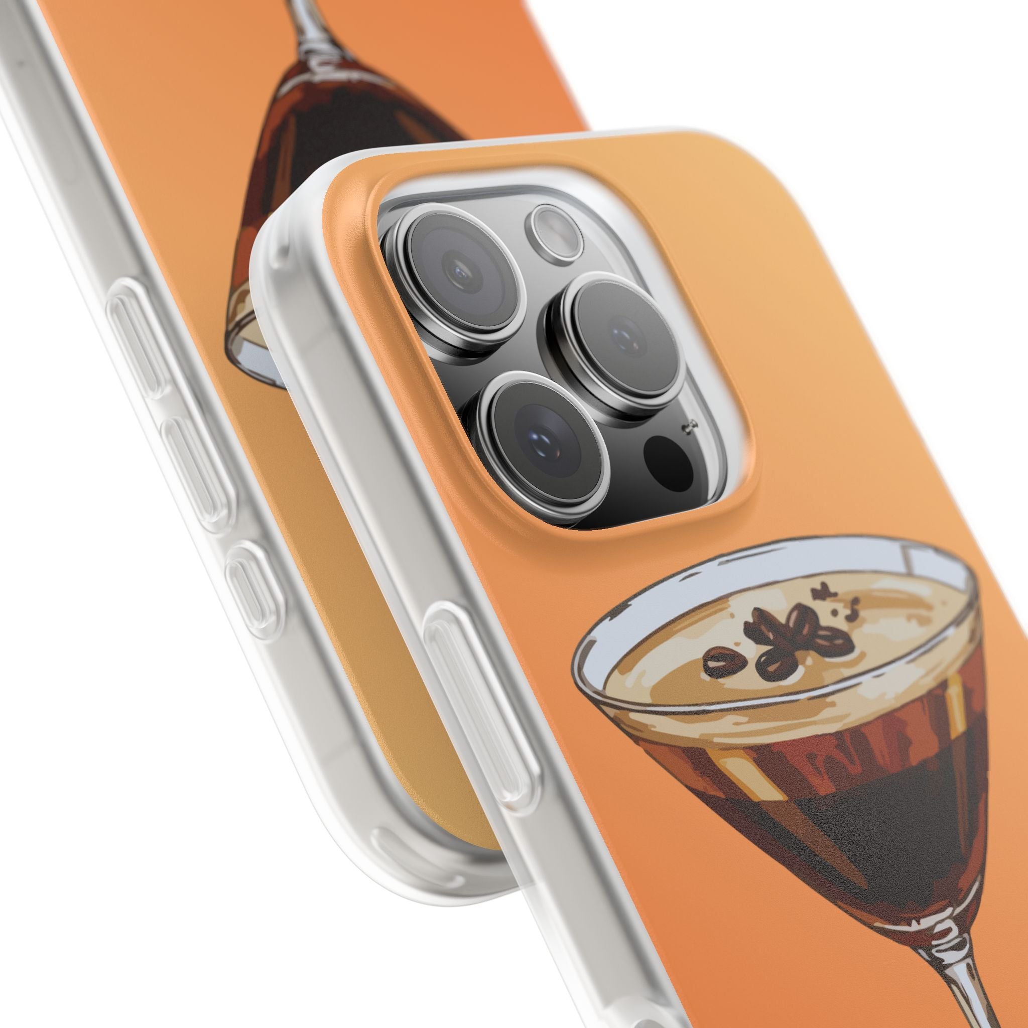 Espresso Martini Phone Case (Orange) - Stylish Cocktail iPhone 17/16/15 & Samsung A24