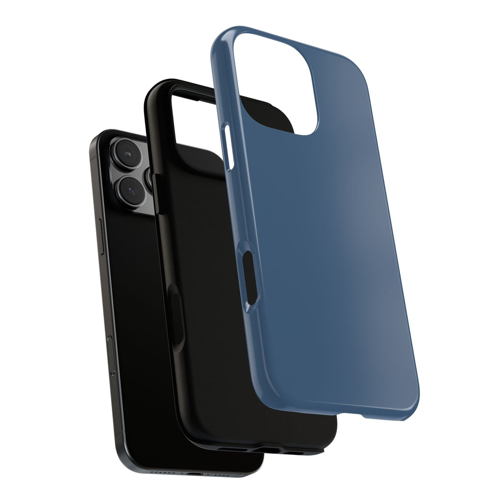 Tough iPhone Case (Deep Blue Matte/Glossy) - Shockproof Durable Protective Cover