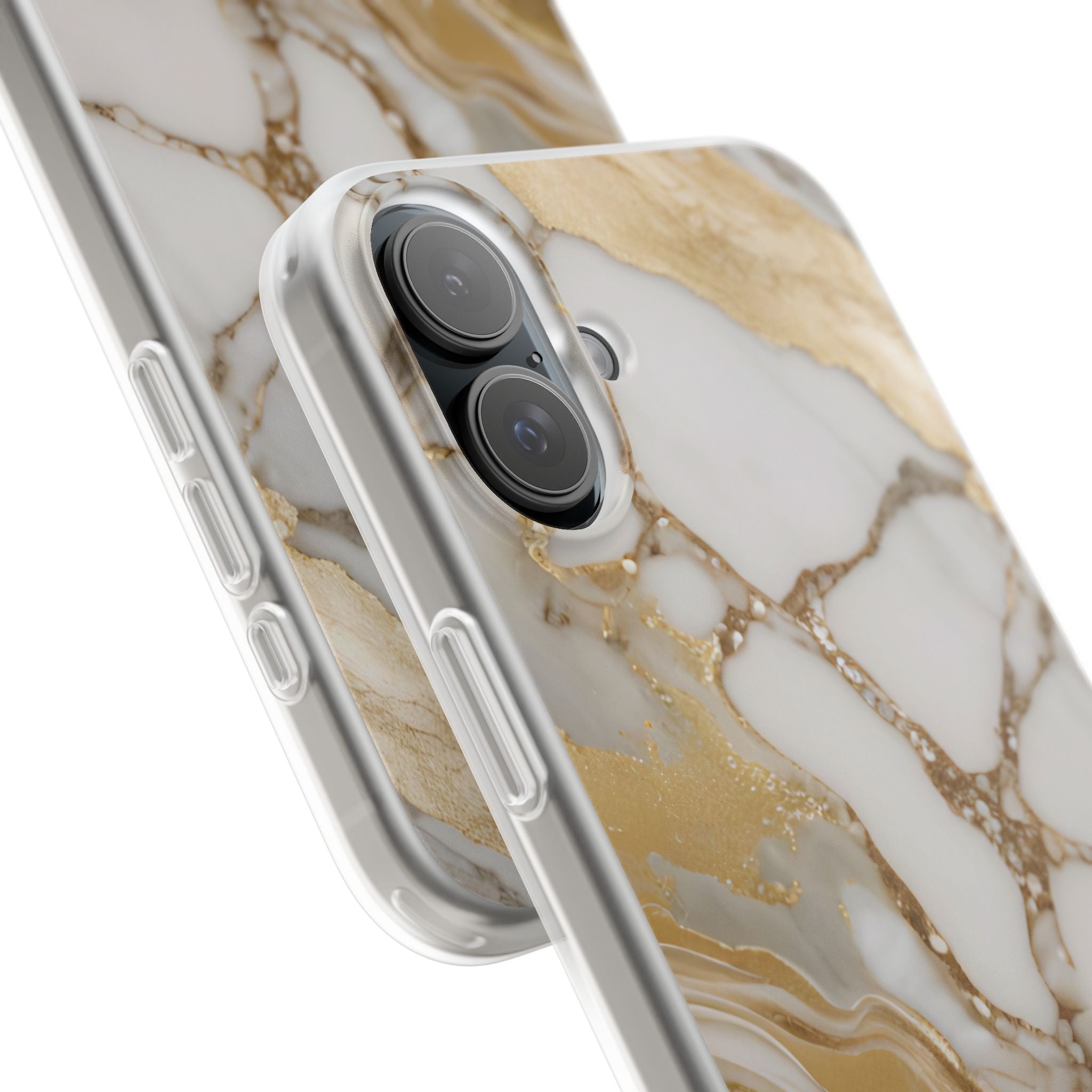 White Gold Marble Phone Case - iPhone 17/16/15 & Samsung A24