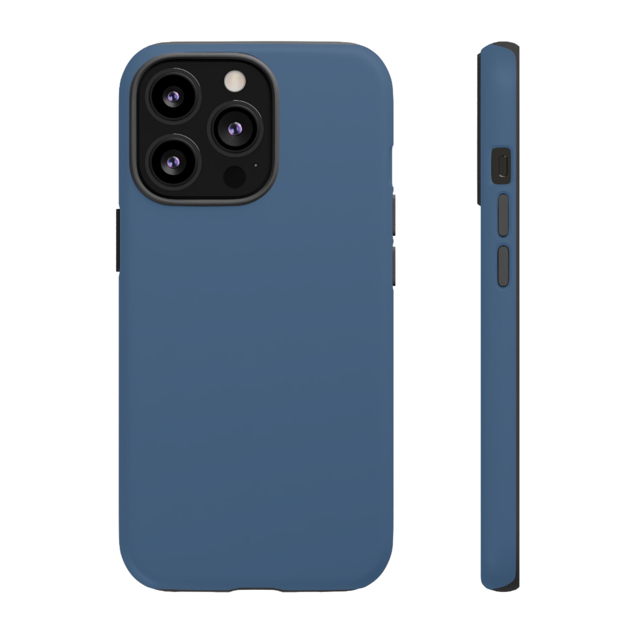 Tough iPhone Case (Deep Blue Matte/Glossy) - Shockproof Durable Protective Cover