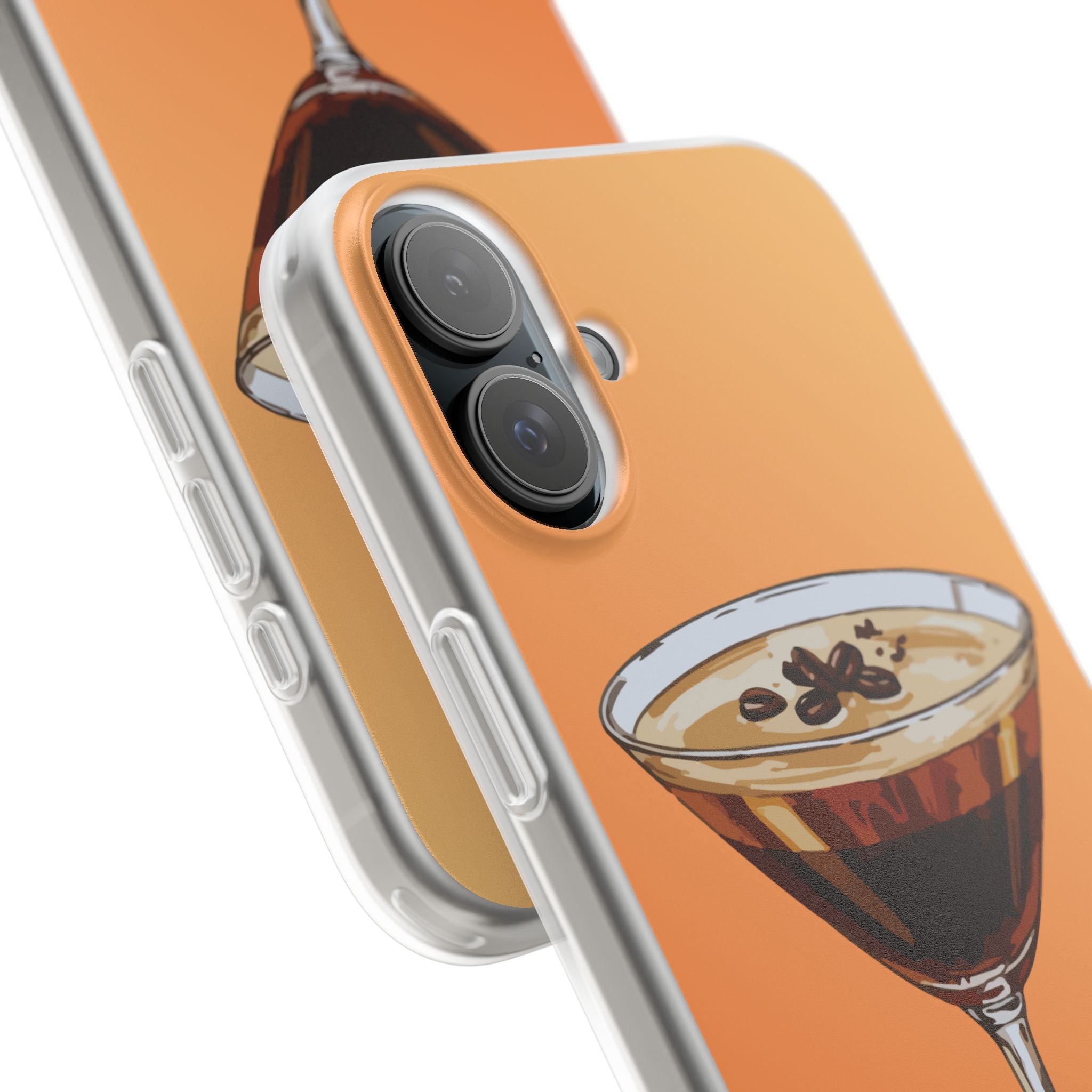 Espresso Martini Phone Case (Orange) - Stylish Cocktail iPhone 17/16/15 & Samsung A24