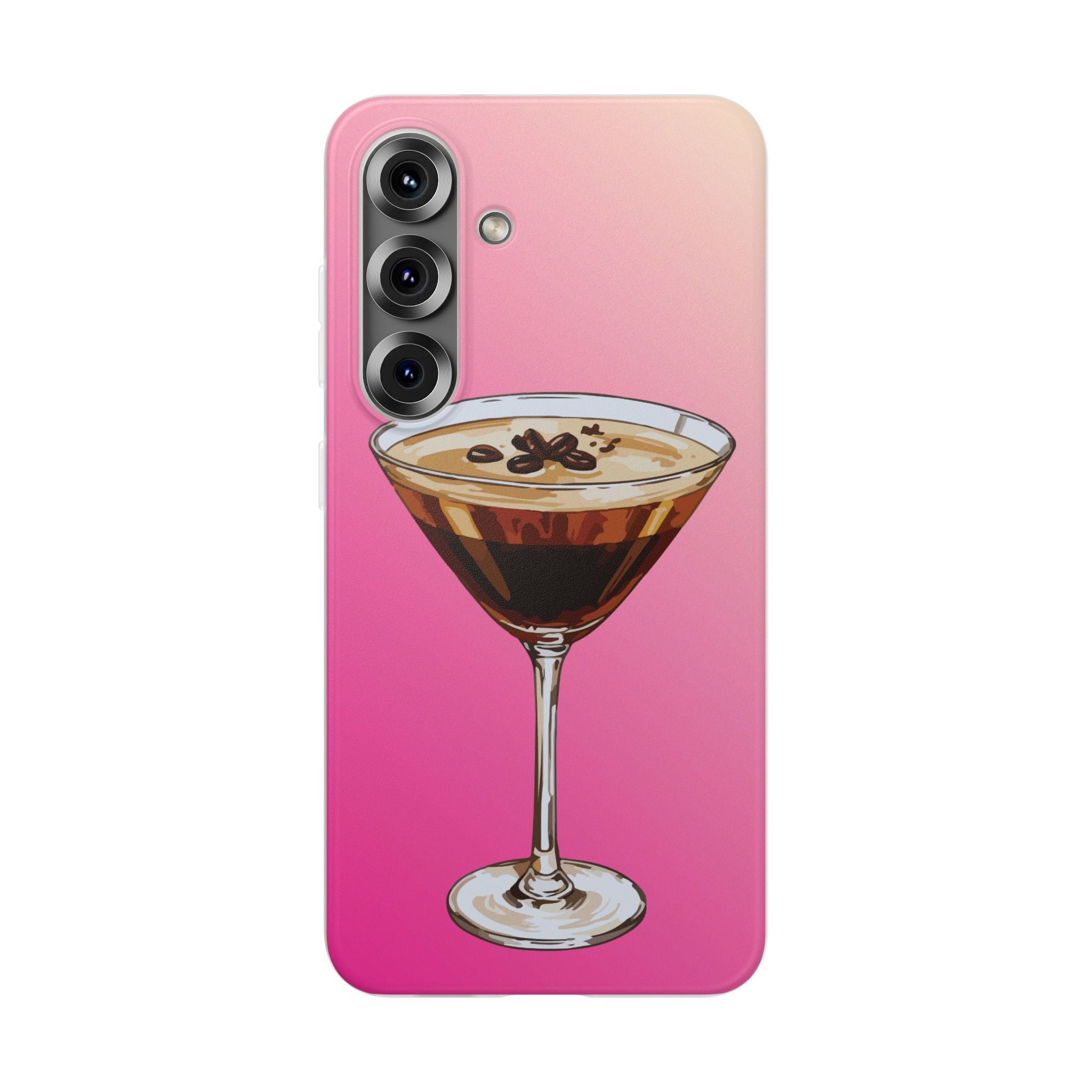 Espresso Martini Phone Case (Pink) - Stylish Cocktail iPhone 17/16/15 & Samsung A24