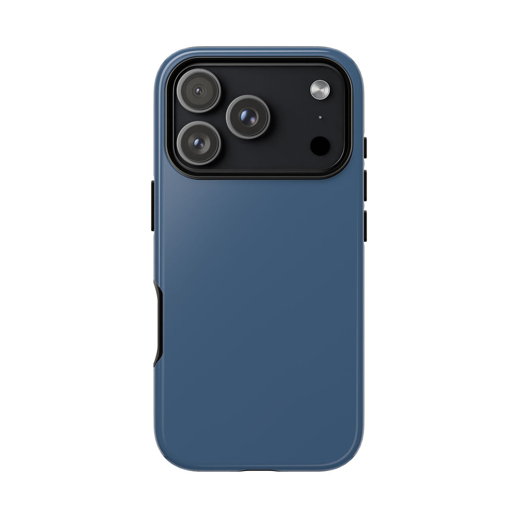 Tough iPhone Case (Deep Blue Matte/Glossy) - Shockproof Durable Protective Cover