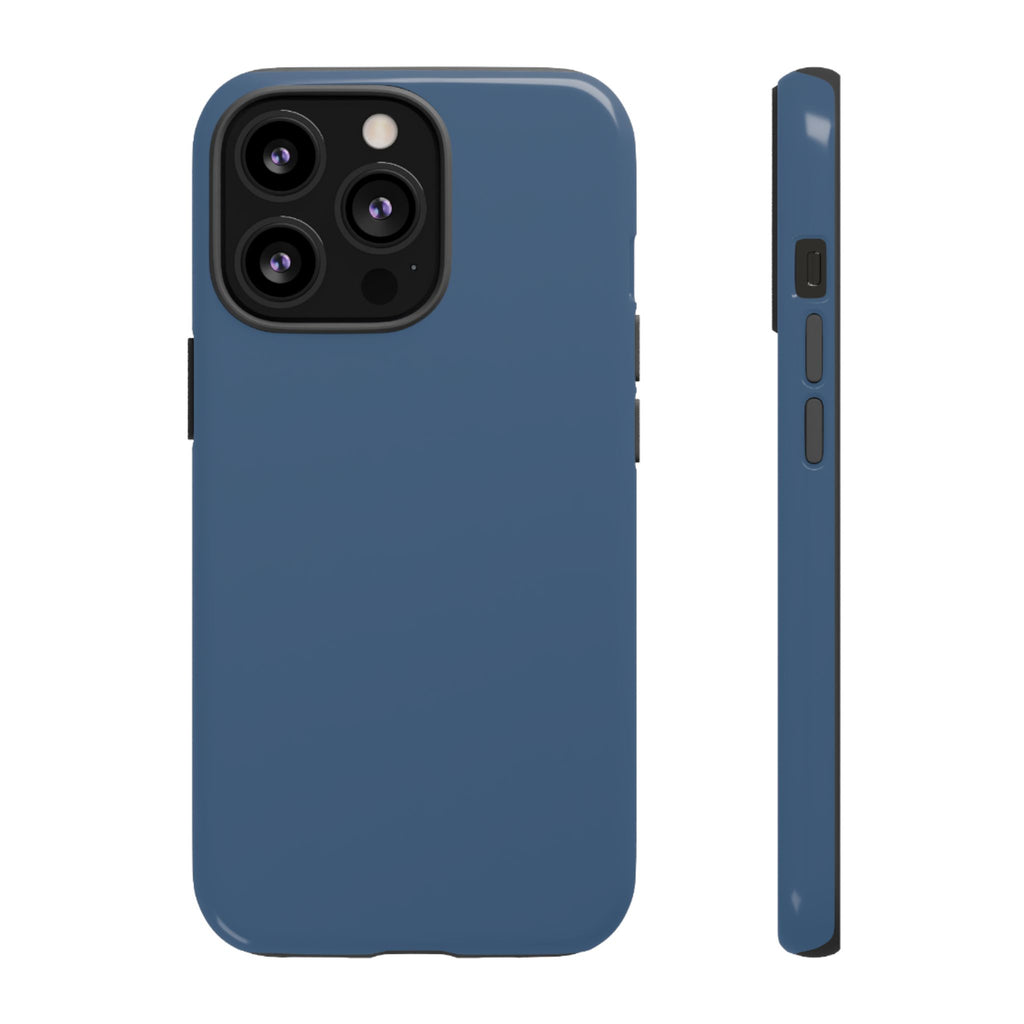 Tough iPhone Case (Deep Blue Matte/Glossy) - Shockproof Durable Protective Cover