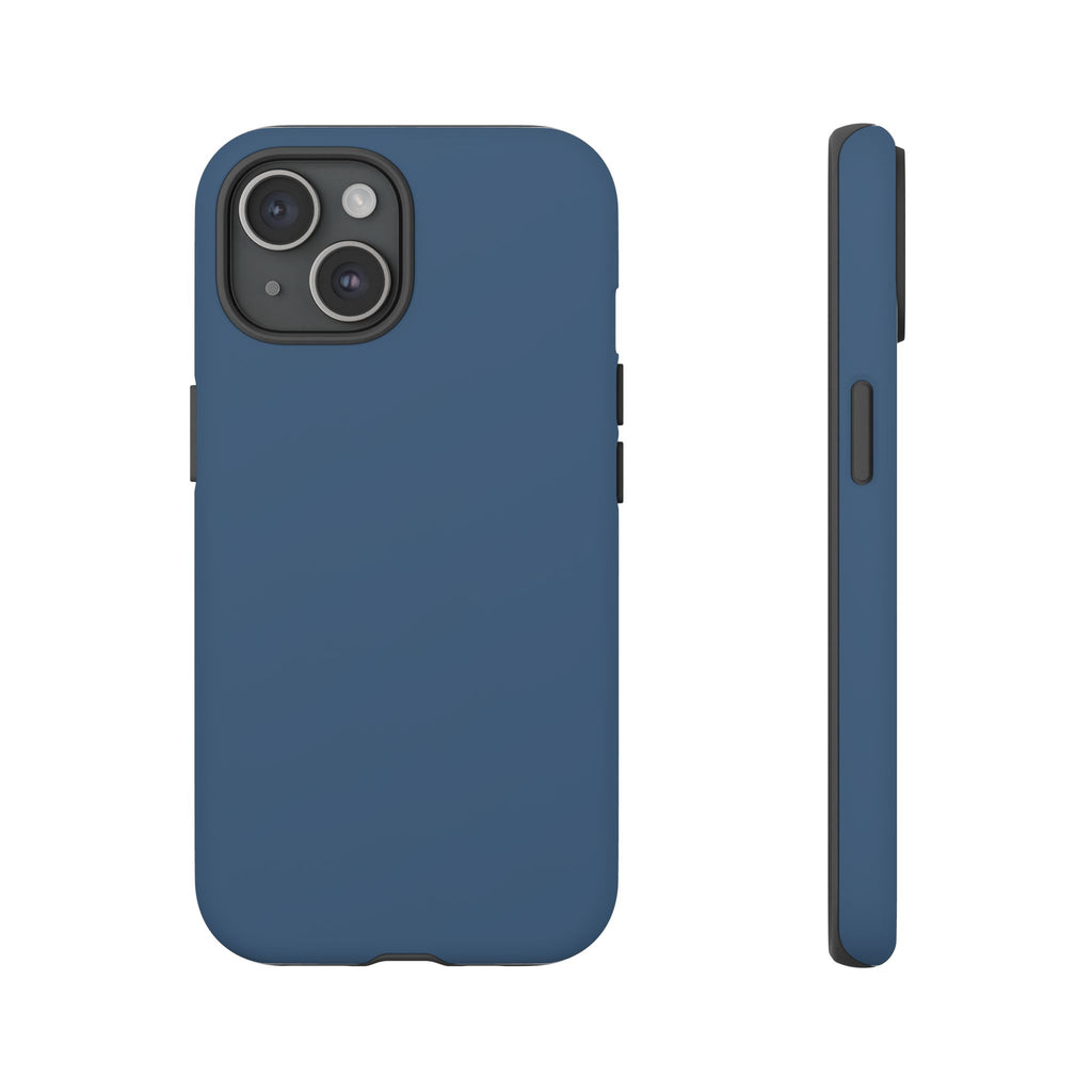 Tough iPhone Case (Deep Blue Matte/Glossy) - Shockproof Durable Protective Cover