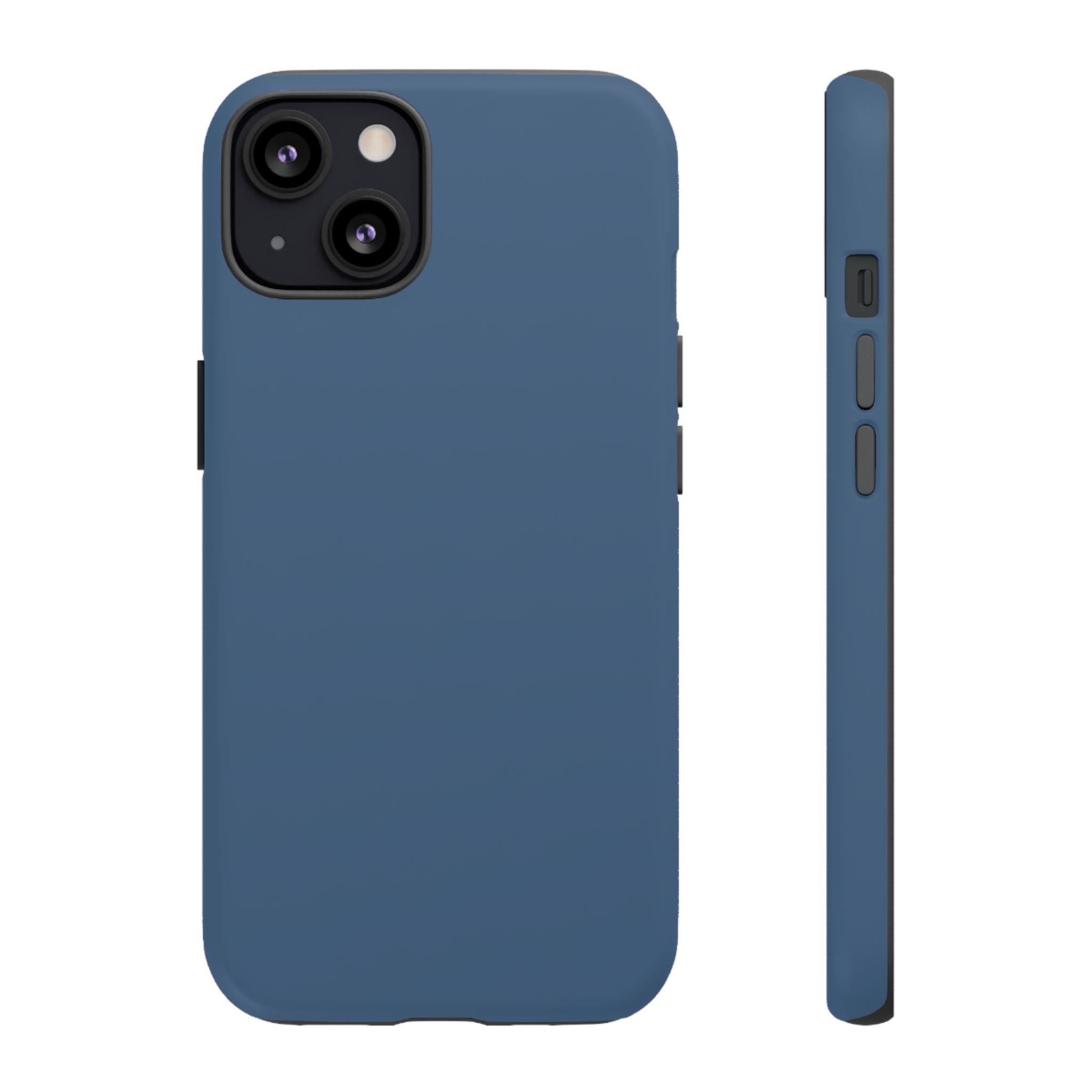 Tough iPhone Case (Deep Blue Matte/Glossy) - Shockproof Durable Protective Cover