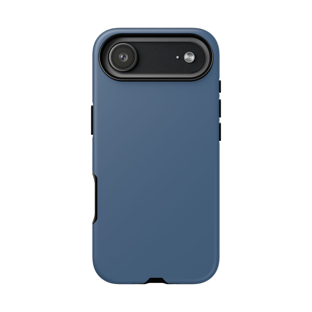 Tough iPhone Case (Deep Blue Matte/Glossy) - Shockproof Durable Protective Cover