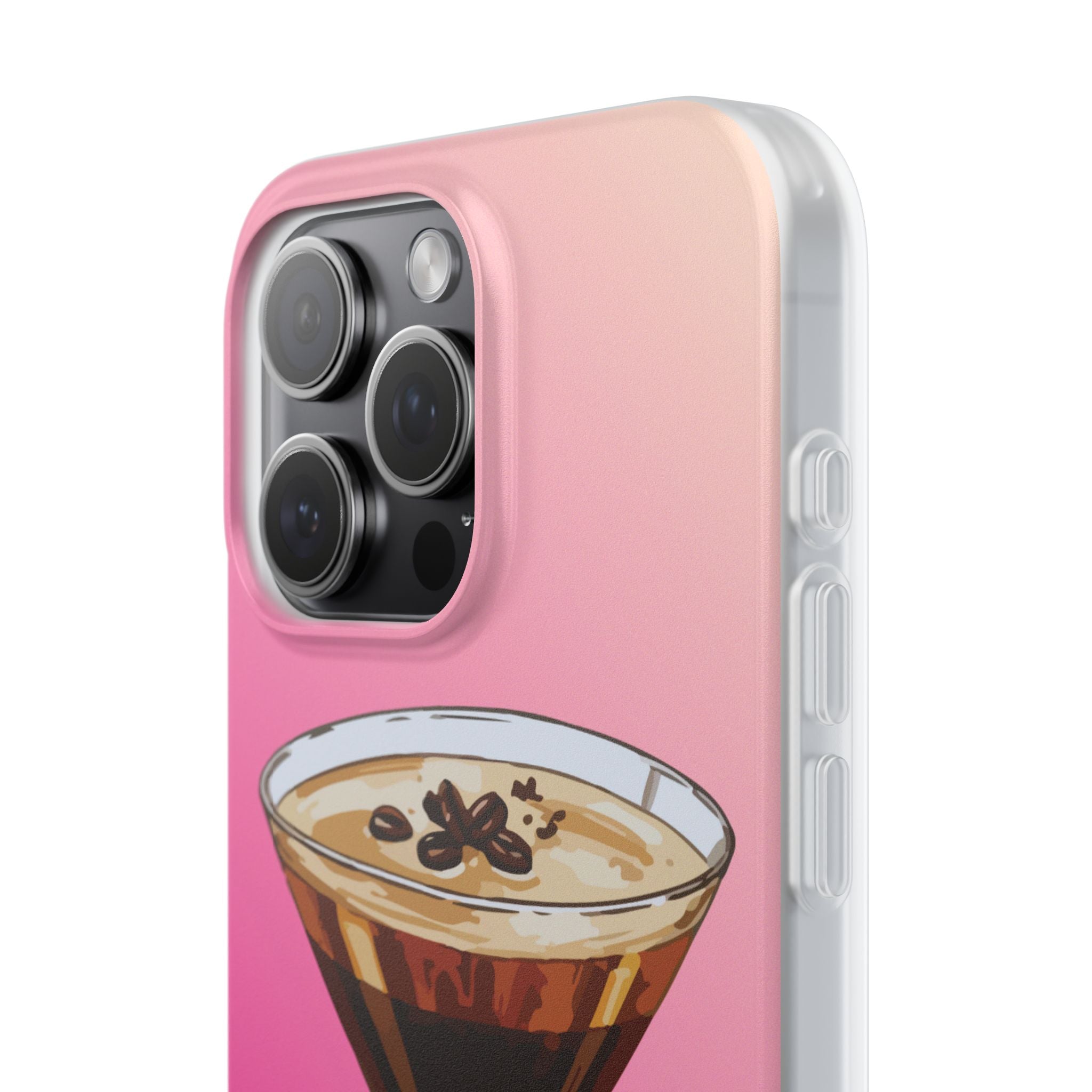 Espresso Martini Phone Case (Pink) - Stylish Cocktail iPhone 17/16/15 & Samsung A24
