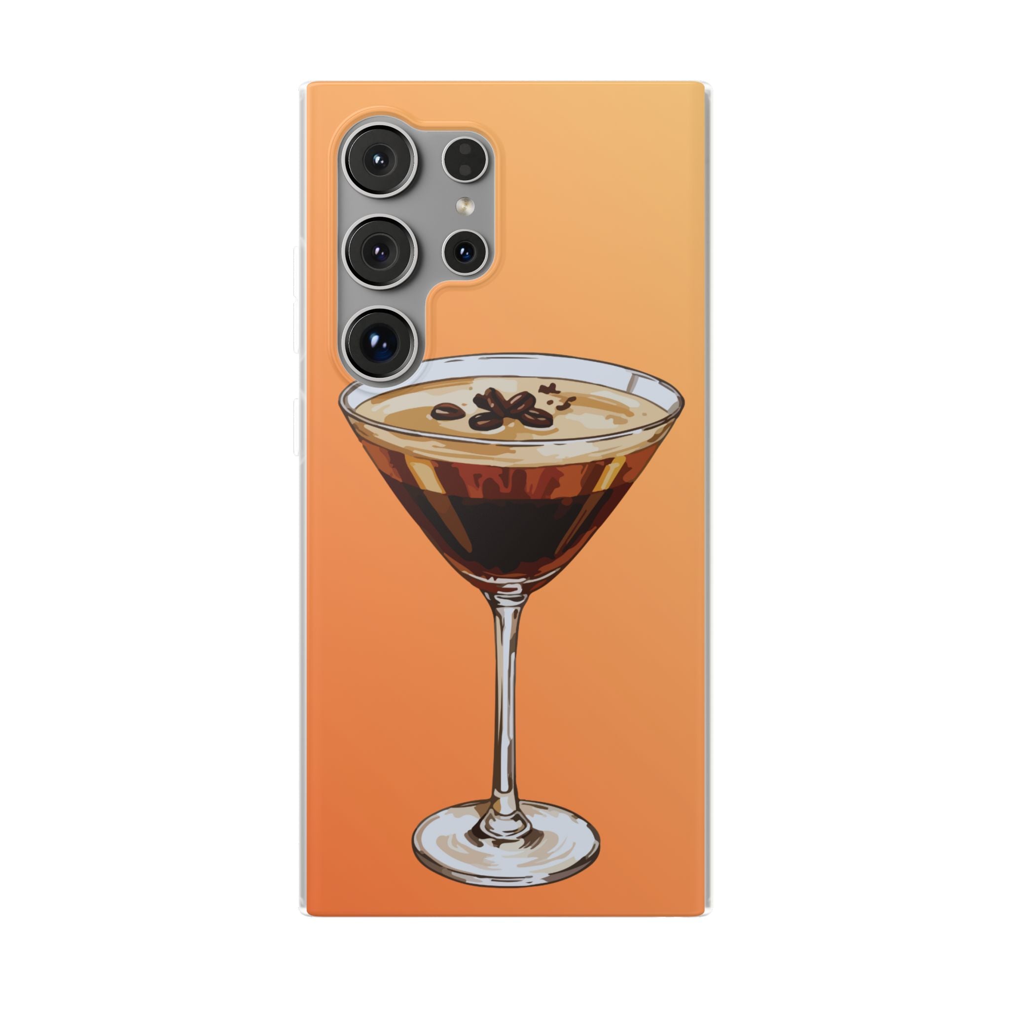 Espresso Martini Phone Case (Orange) - Stylish Cocktail iPhone 17/16/15 & Samsung A24