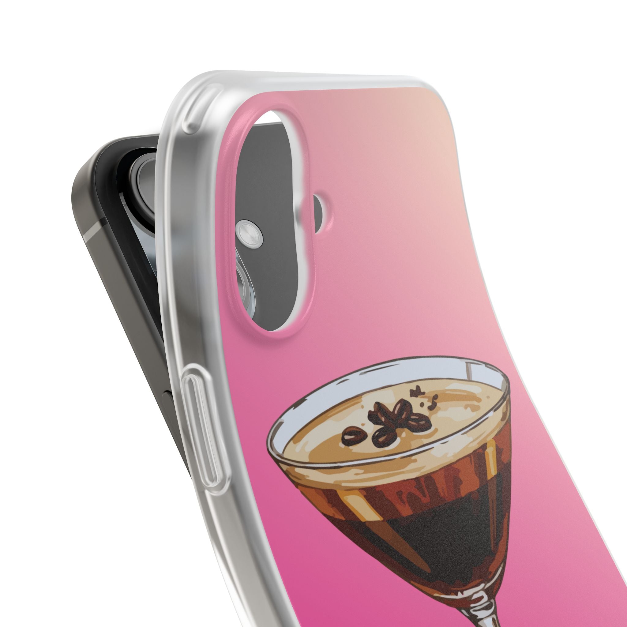 Espresso Martini Phone Case (Pink) - Stylish Cocktail iPhone 17/16/15 & Samsung A24