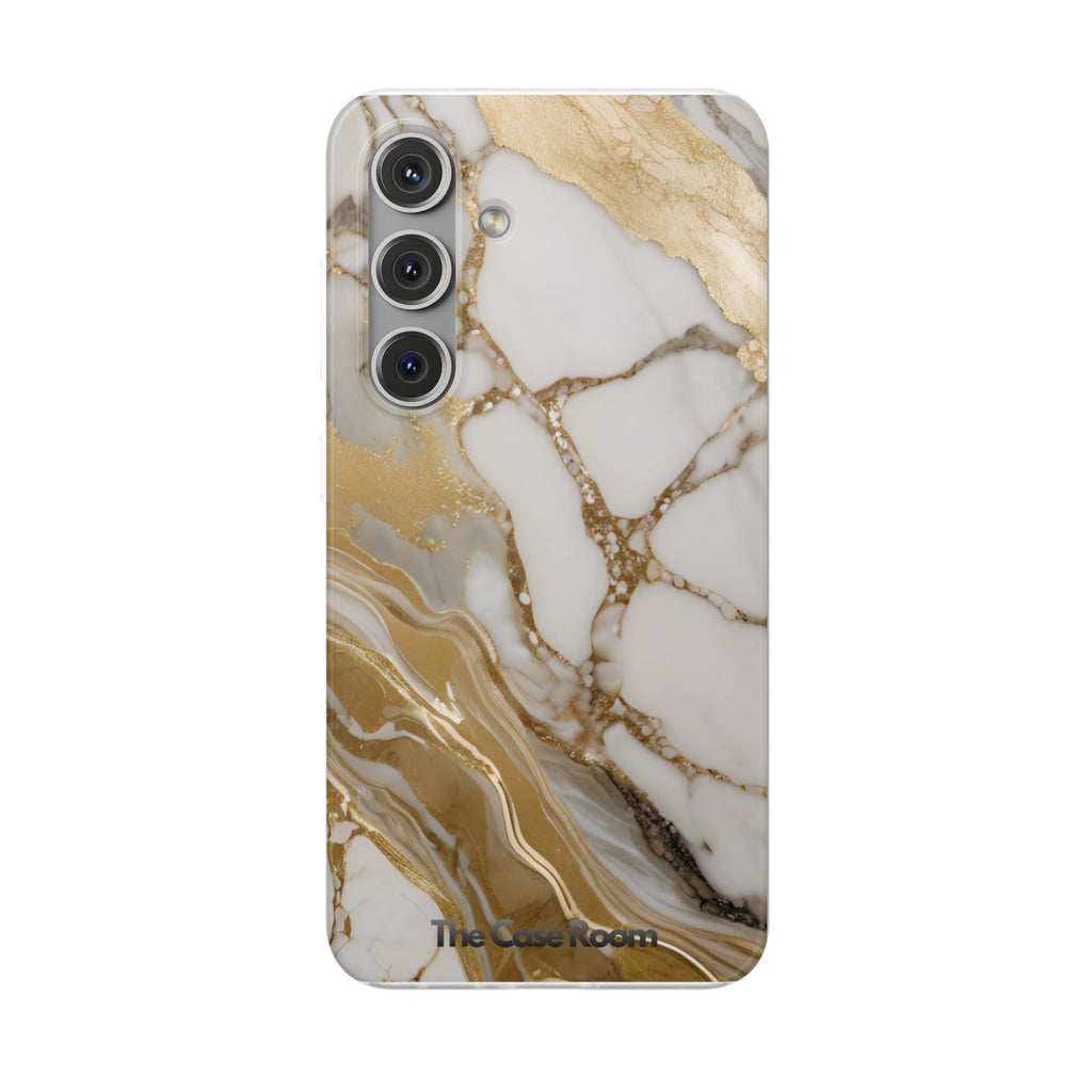 White Gold Marble Phone Case - iPhone 17/16/15 & Samsung A24
