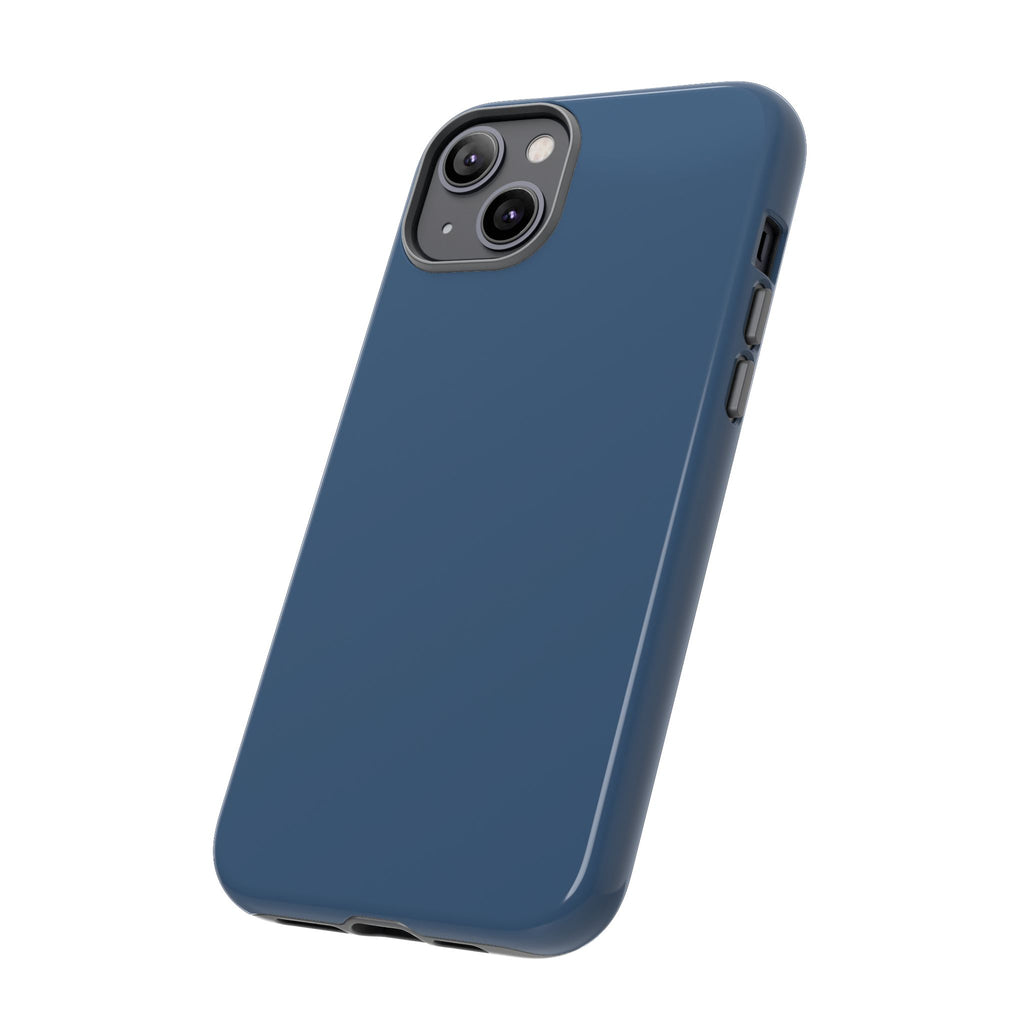 Tough iPhone Case (Deep Blue Matte/Glossy) - Shockproof Durable Protective Cover