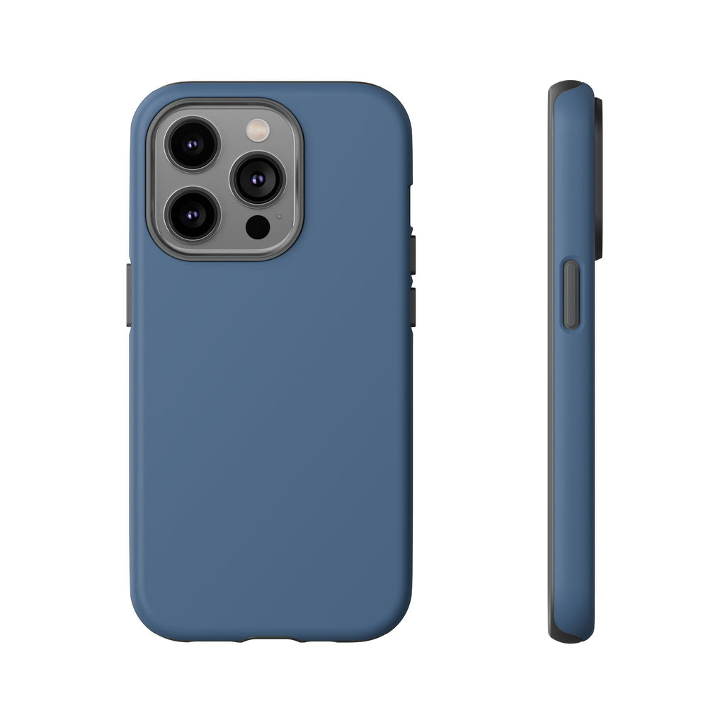 Tough iPhone Case (Deep Blue Matte/Glossy) - Shockproof Durable Protective Cover