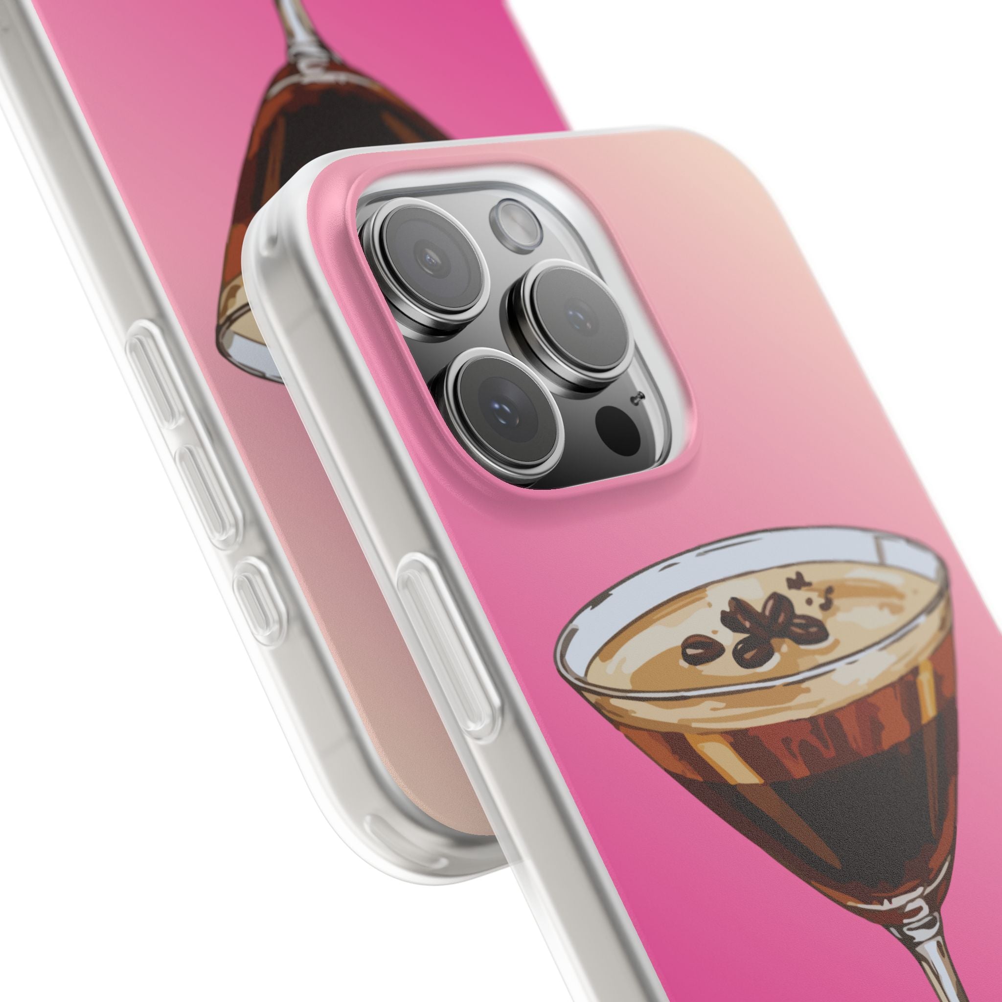 Espresso Martini Phone Case (Pink) - Stylish Cocktail iPhone 17/16/15 & Samsung A24